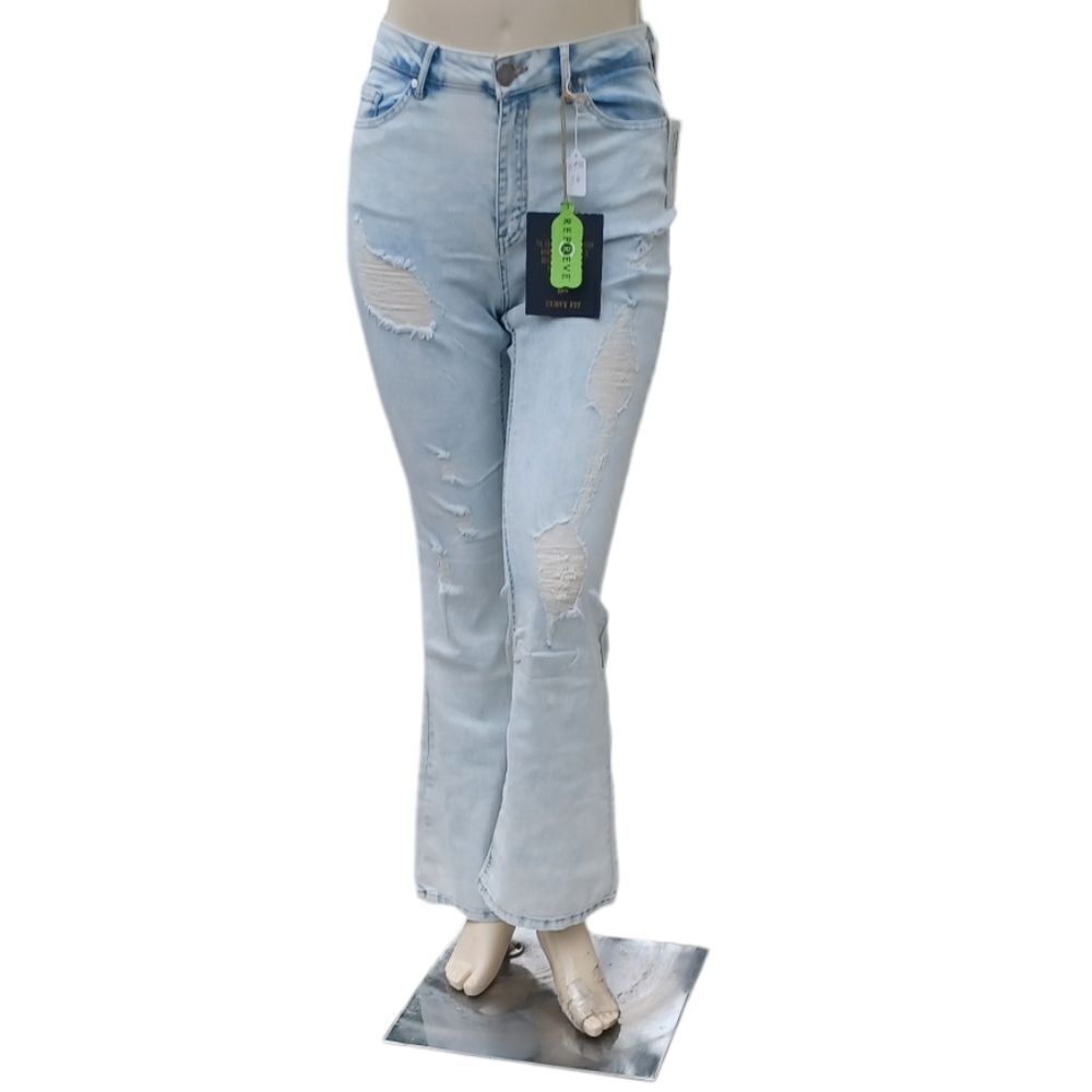 593036.....Indigo Rein Curvy Fit Distressed Flare Jeans