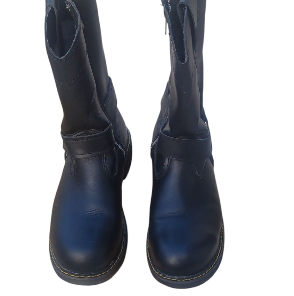 8193....Men's Black Zip Up Work Boots Size  27cm /10" Inches Narrow