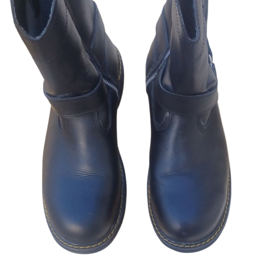 8193....Men's Black Zip Up Work Boots Size  27cm /10" Inches Narrow