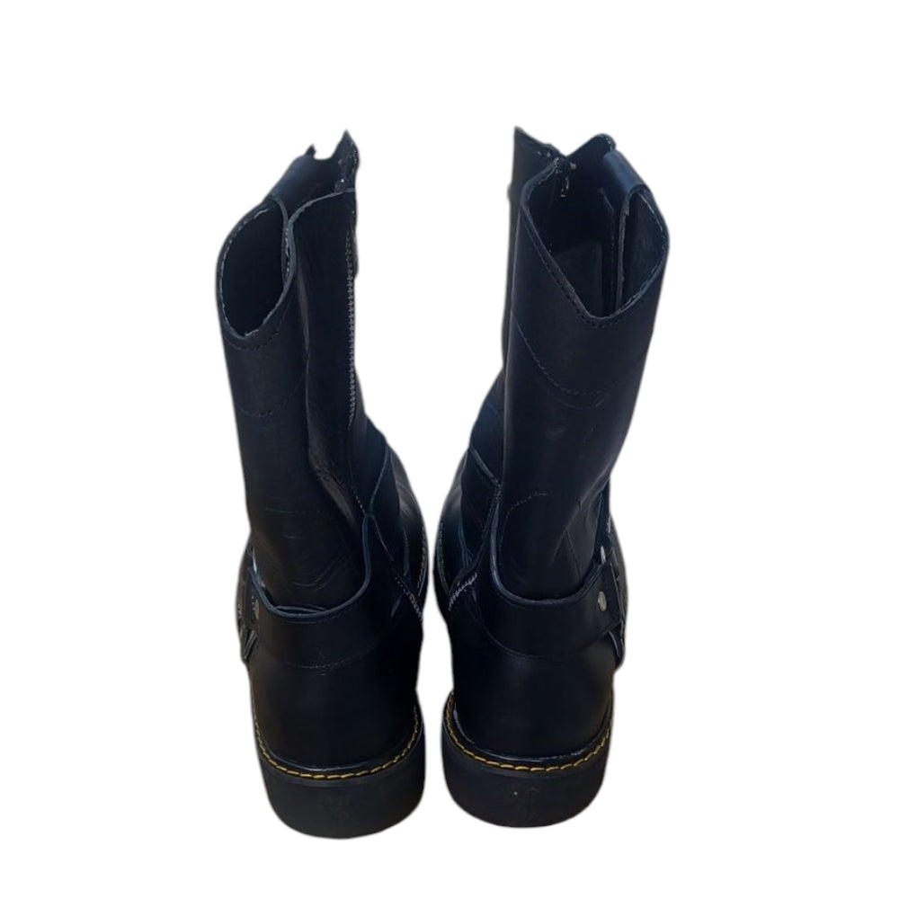8193....Men's Black Zip Up Work Boots Size  27cm /10" Inches Narrow