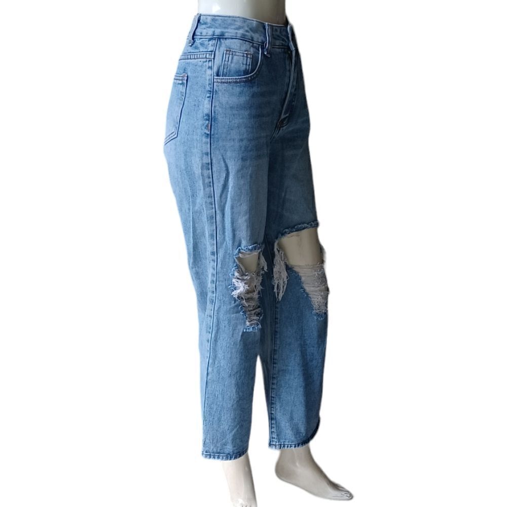 699140.....SHEIN Ankle Crop Flare Jeans Size W27 L32, 26"Inseam  10"Rise