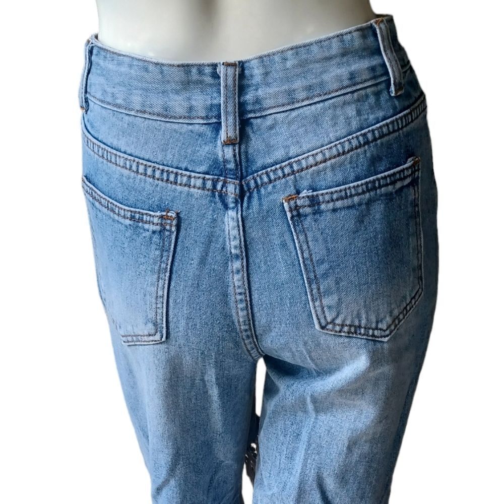 699140.....SHEIN Ankle Crop Flare Jeans Size W27 L32, 26"Inseam  10"Rise
