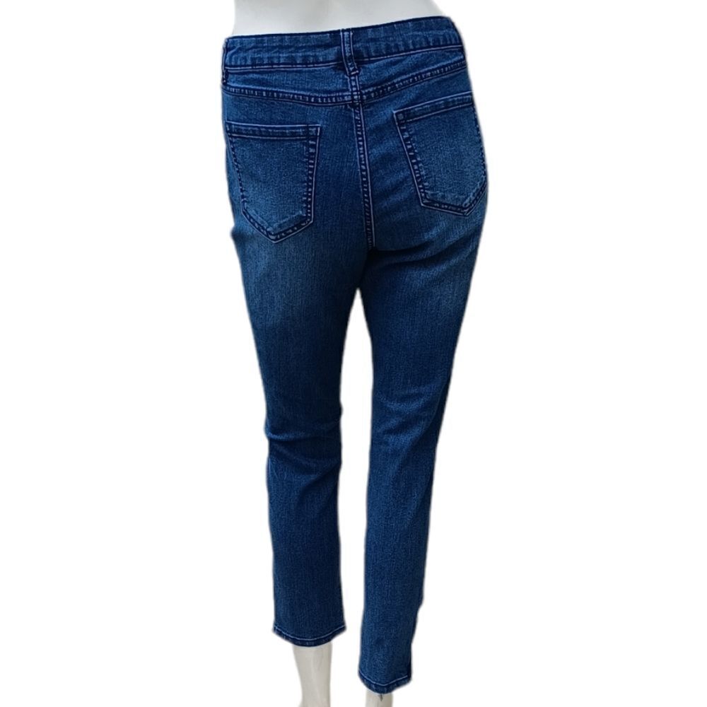 594431....D.Jeans Dark Wash Ankle Skinny Size 8, W29", 24 1/2"Inseam  9"Rise