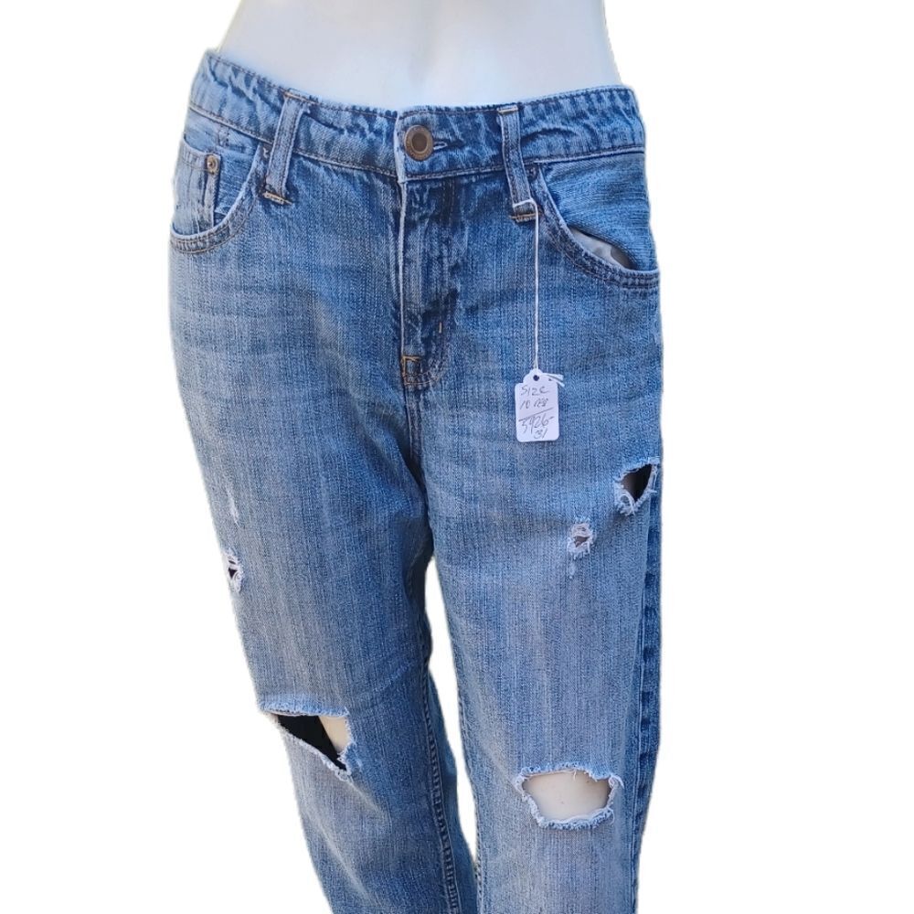 592631....American Eagle Straight Leg Jeans Size 10 Reg, 32"W 23" Inseam 8" Rise