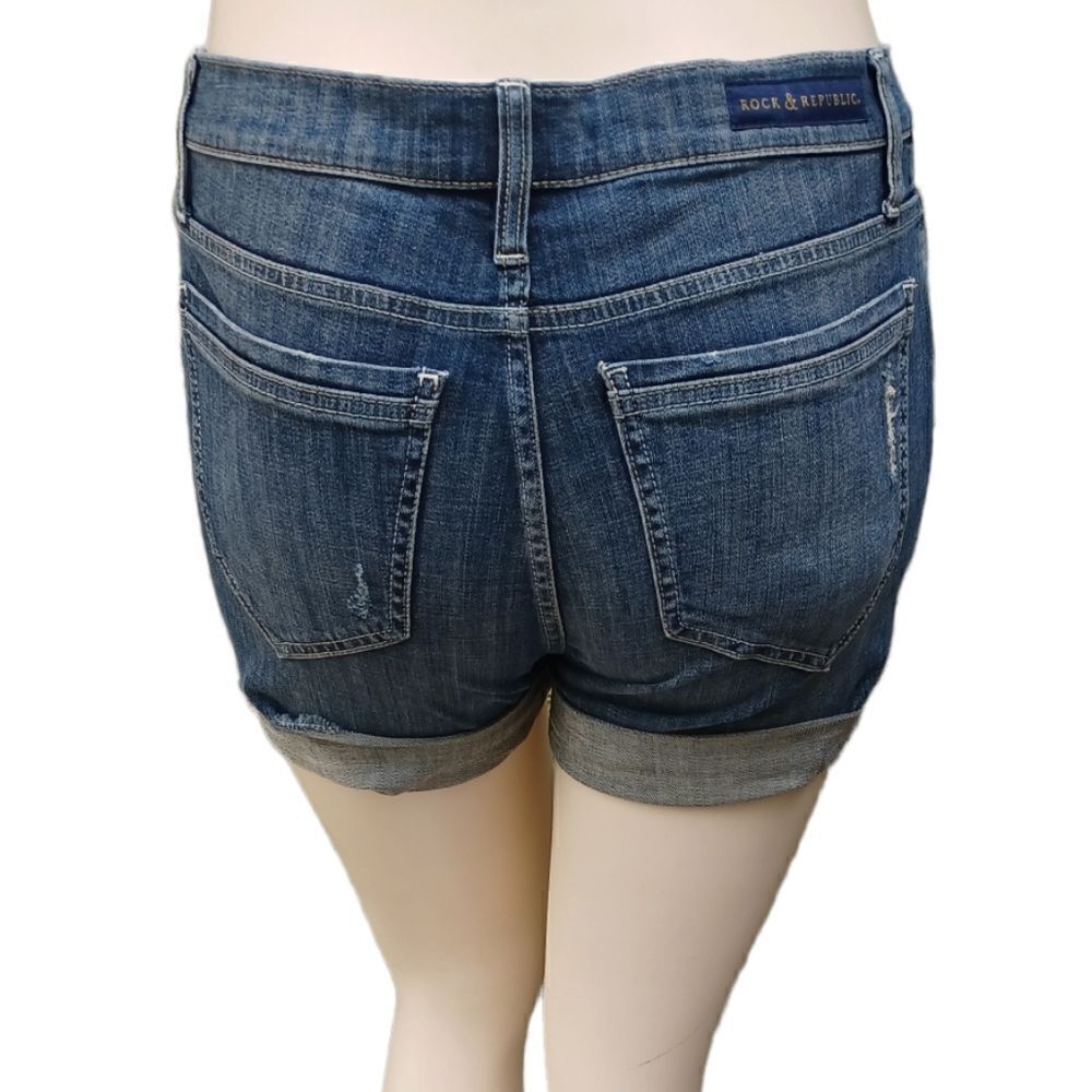 600934...Rock & Republic Jean Shorts Size 12, 35"W, 5" Inseam (Uncuffed). 9"Rise