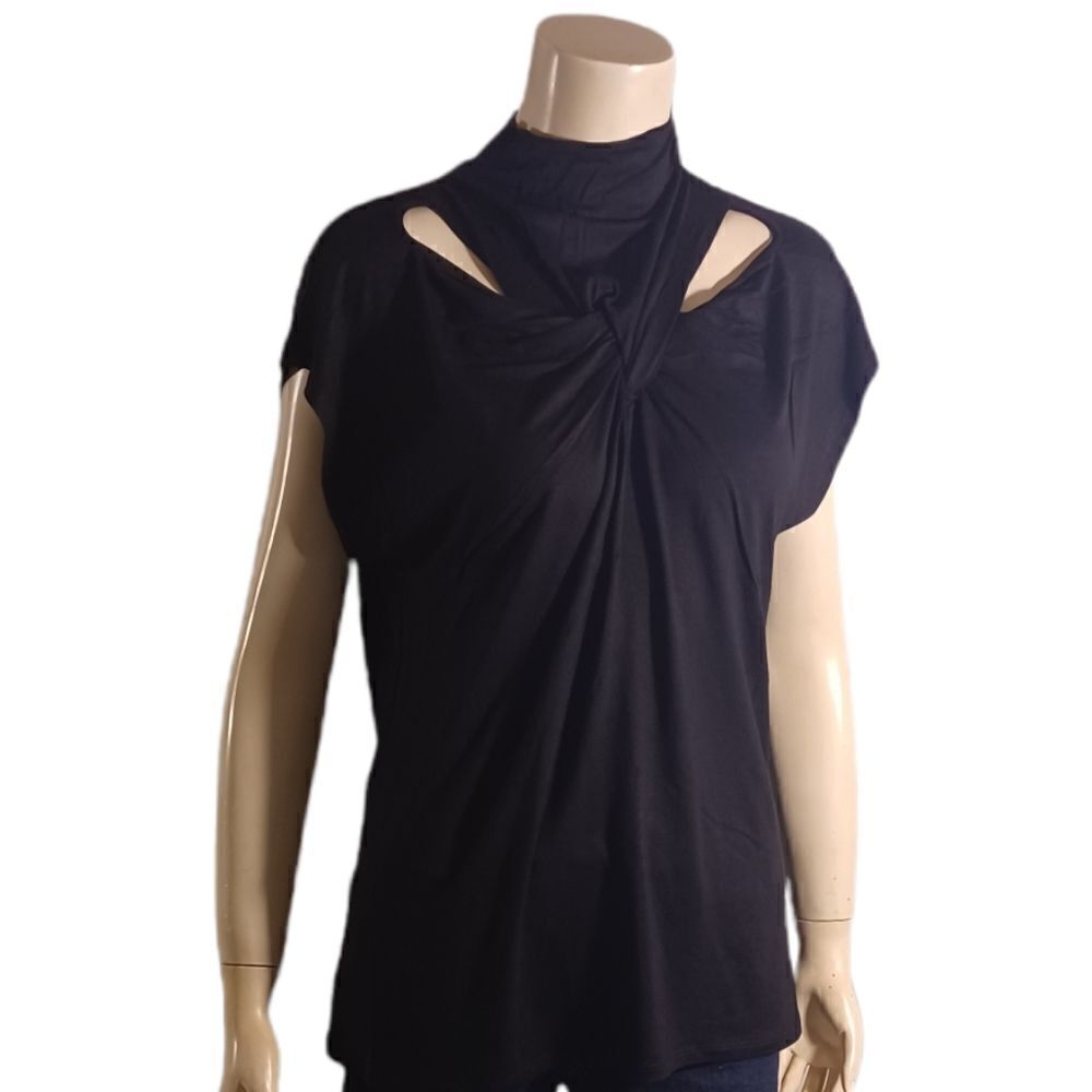 608033....Criss-cross Top Mock Neck Size XL