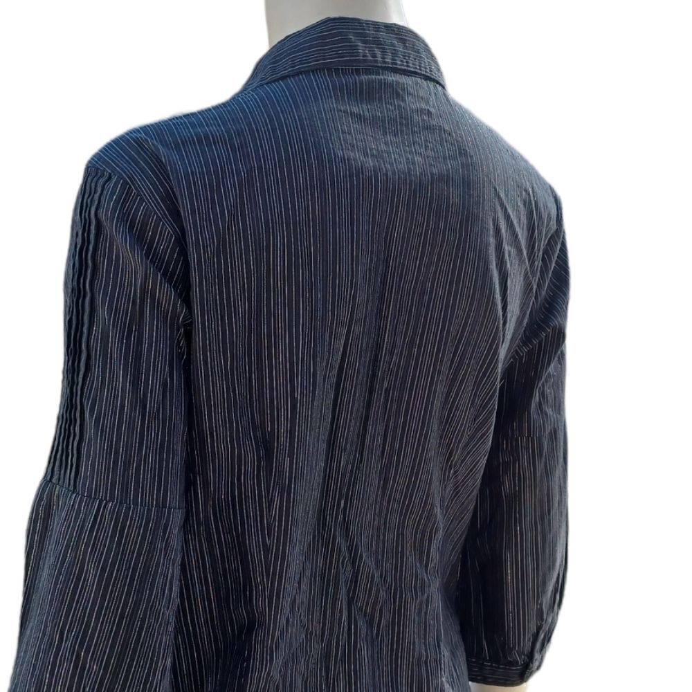 610233.....Worthington Black Fitted 3/4 Sleeve Top Size Medium
