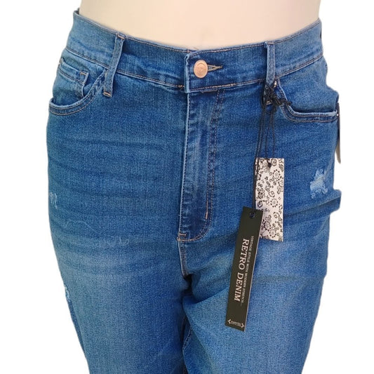61867.Nanette Lepore High Rise Tapered Leg Jeans Size 16, W33" 25"Inseam 12"Rise