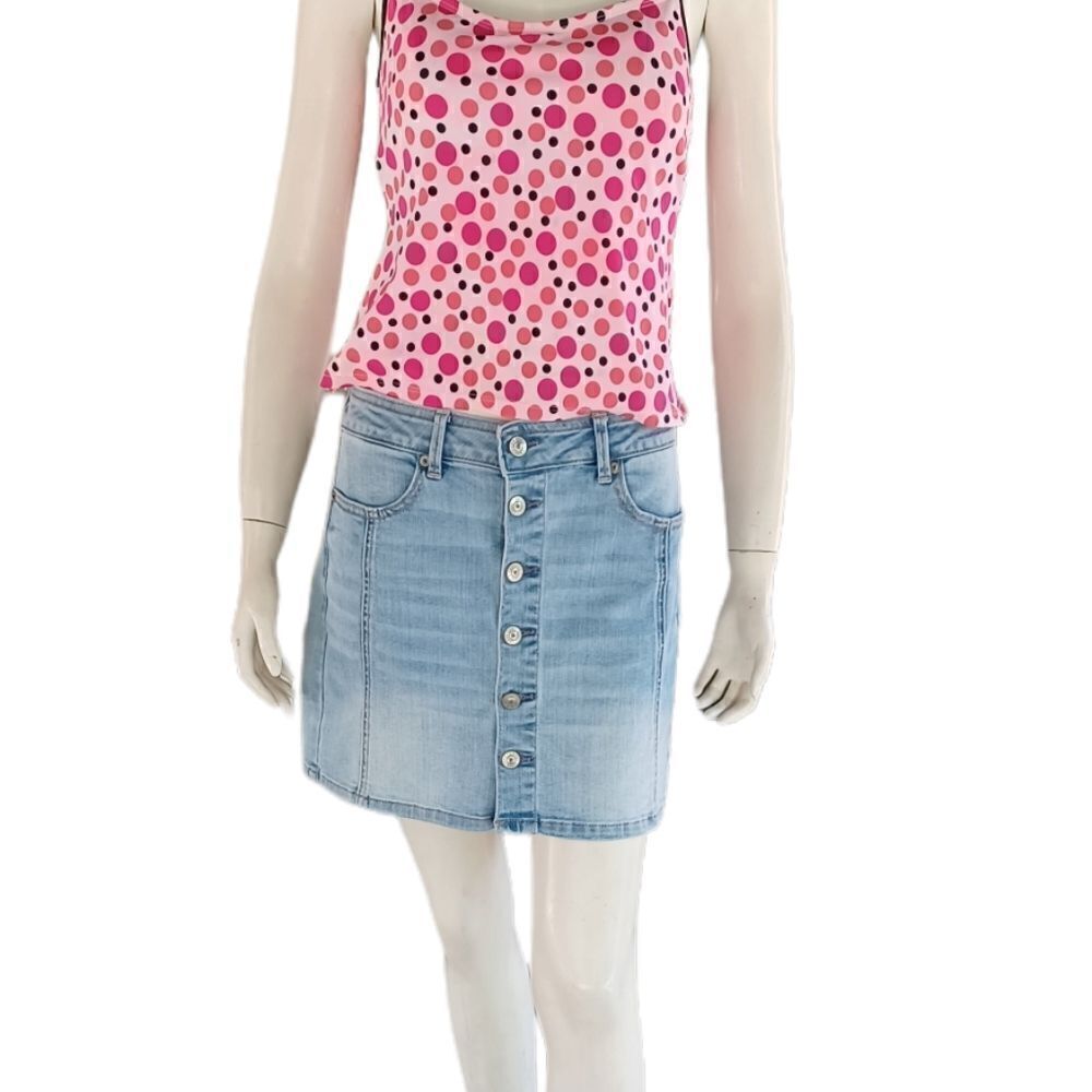 613431....American Eagle Jean Mini Skirt Size 4, 30" Waist 14" Rise