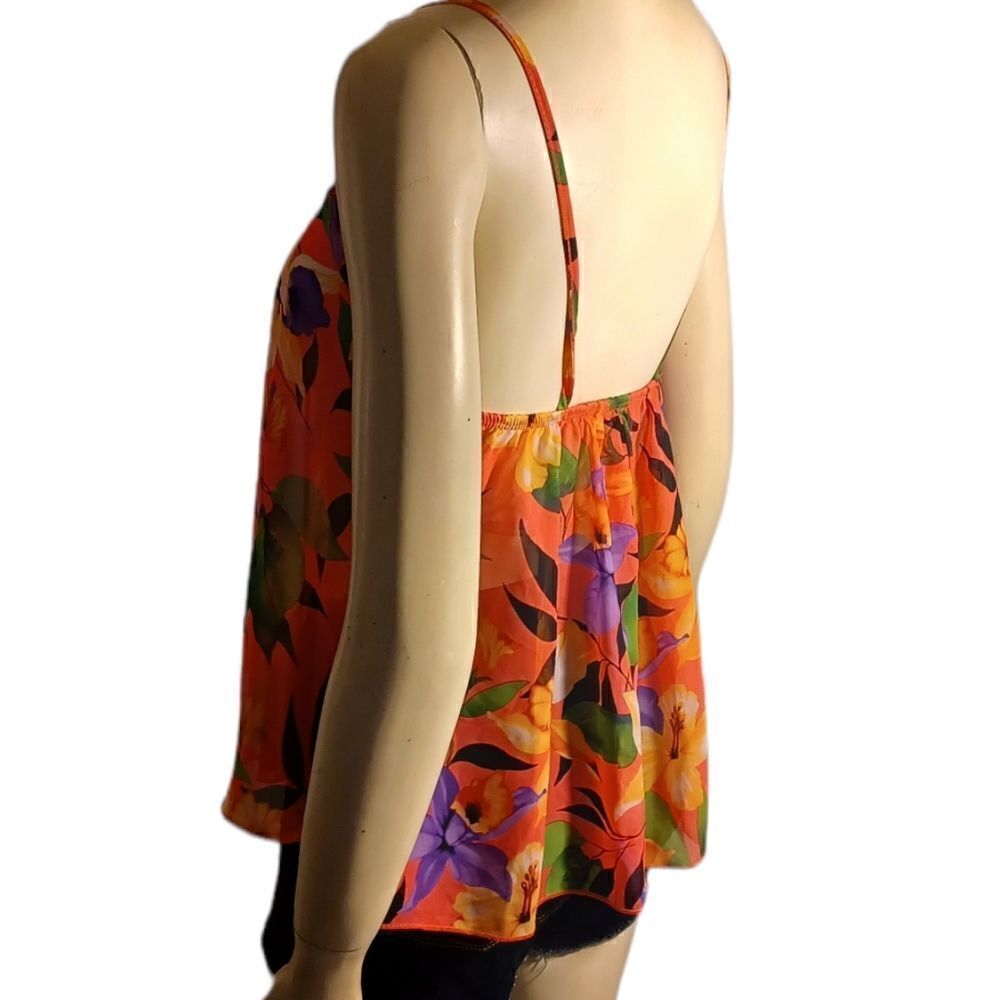 605733...Mia Floral Babydoll Tank Top Size Medium