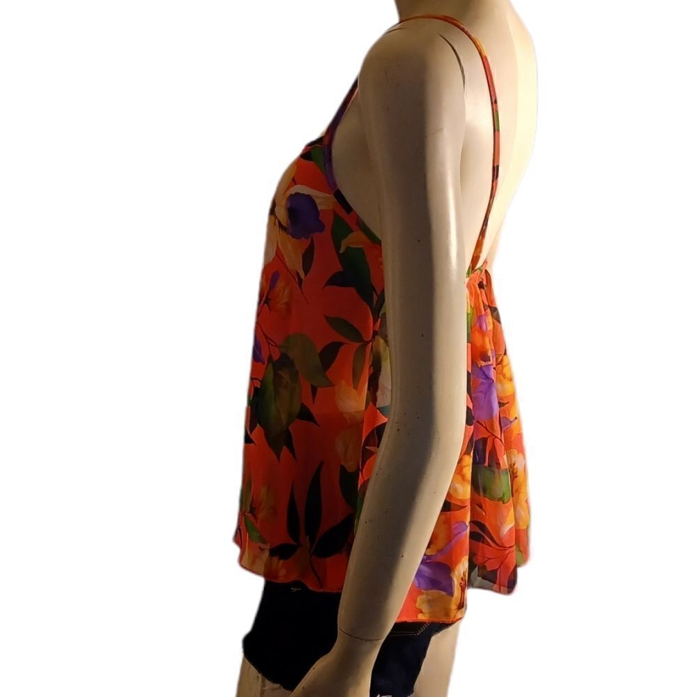605733...Mia Floral Babydoll Tank Top Size Medium