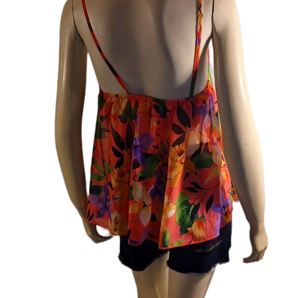 605733...Mia Floral Babydoll Tank Top Size Medium