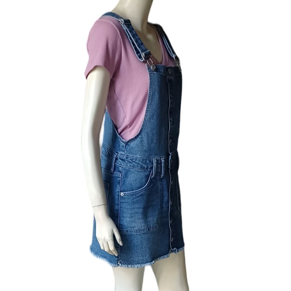 691348....Arizona Jean Company Denim Overall Skirt Size M, W30" 13"Rise