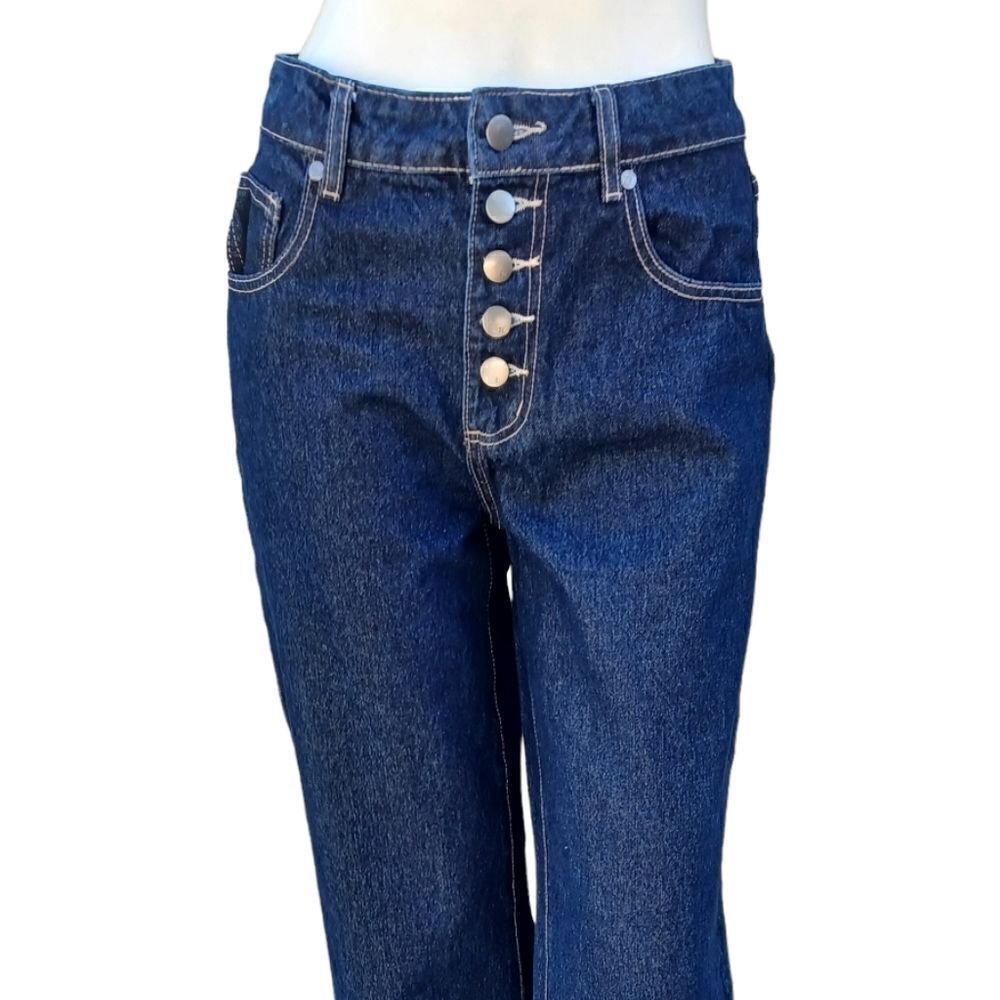 6255...Cotton On 91 Mid Wide Leg Ankle Crop Jeans Size 4, W26" 23"Inseam 10"Rise
