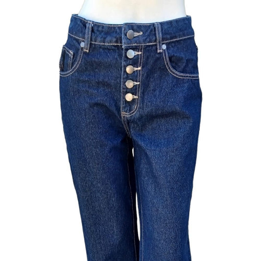 6255...Cotton On 91 Mid Wide Leg Ankle Crop Jeans Size 4, W26" 23"Inseam 10"Rise
