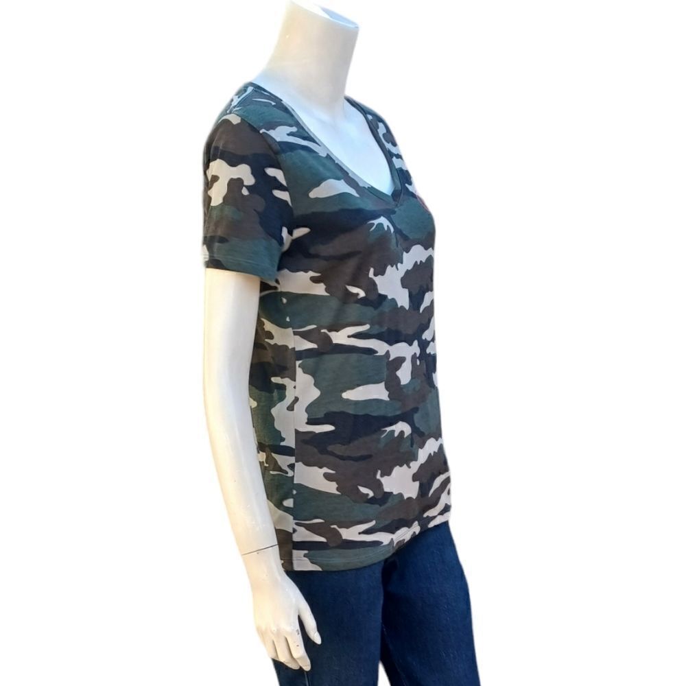 6260...EV1 Navy Green Camo Top Size S