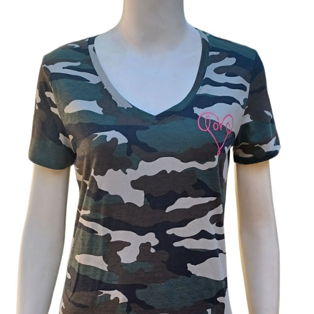6260...EV1 Navy Green Camo Top Size S