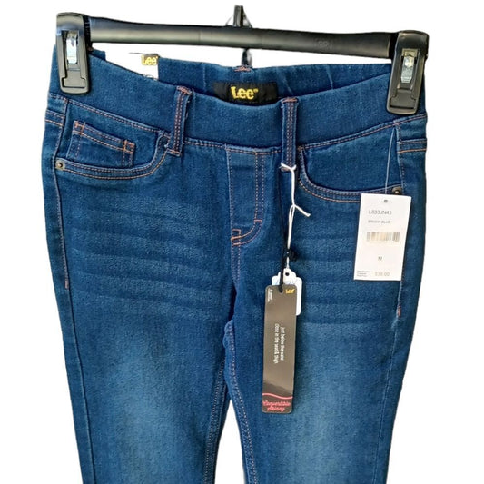 67747...Lee Girl's Pull-On Denim Jeans Size Medium, W22" 24"Inseam 7"Rise