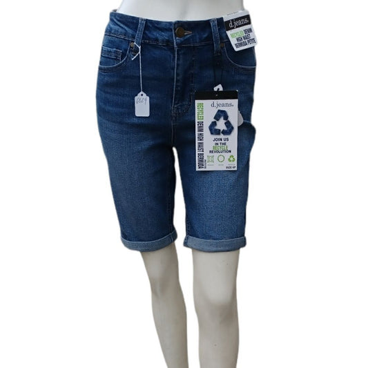 602430.....d.Jeans High Waist Bermuda Shorts Size 6P, W27, 8 1/2"Inseam   9"Rise