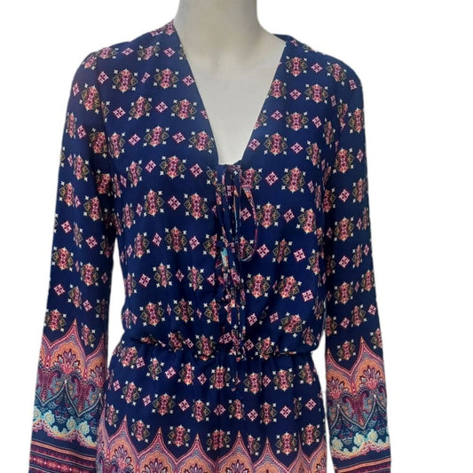 4170....Ladies Long Sleeves Paisley Romper Size Small