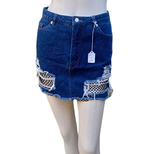 598030....Wild Honey Jean Skirt Size Small, W25" 12"Rise