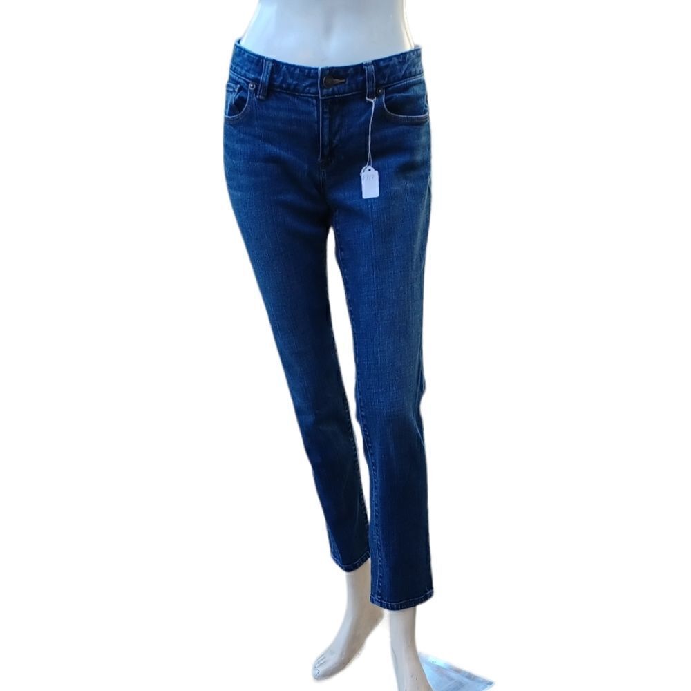 631220..Ann Taylor Loft Straight leg Jeans Size 4, 30" Waist 27" Inseam 7" Rise