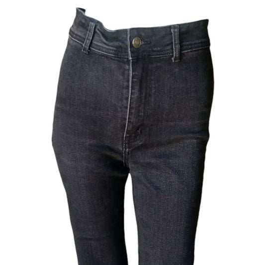 301828......Black Wide Leg Crop Jeans Size Small