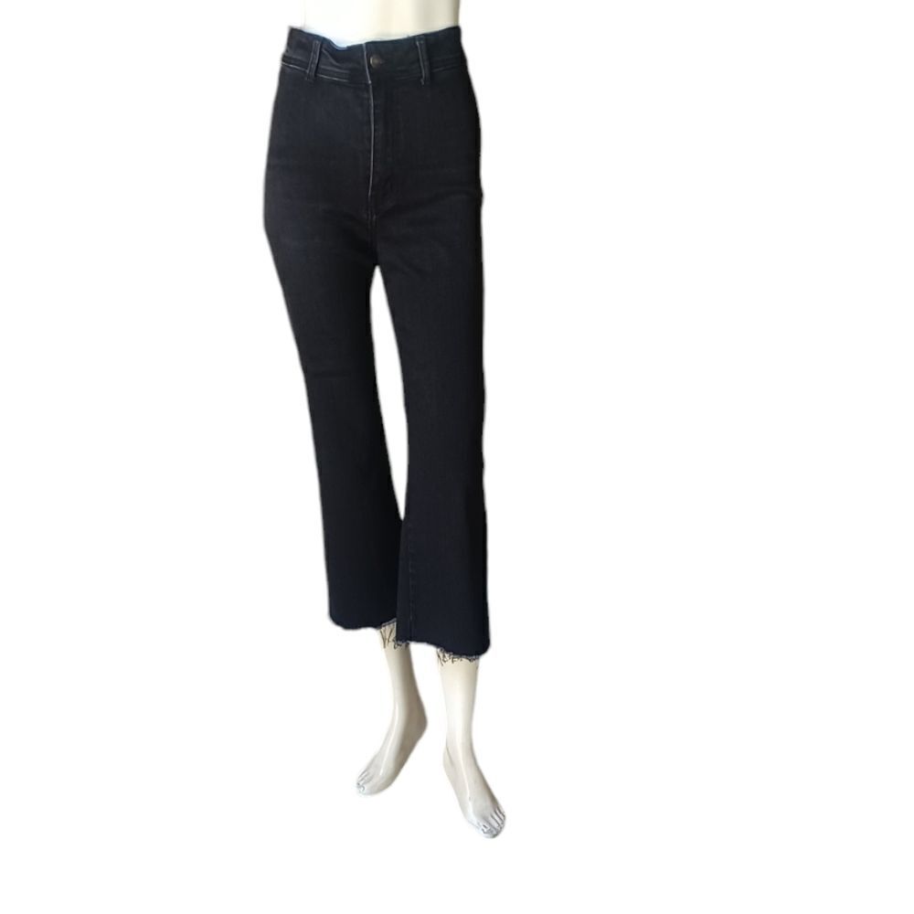 301828......Black Wide Leg Crop Jeans Size Small