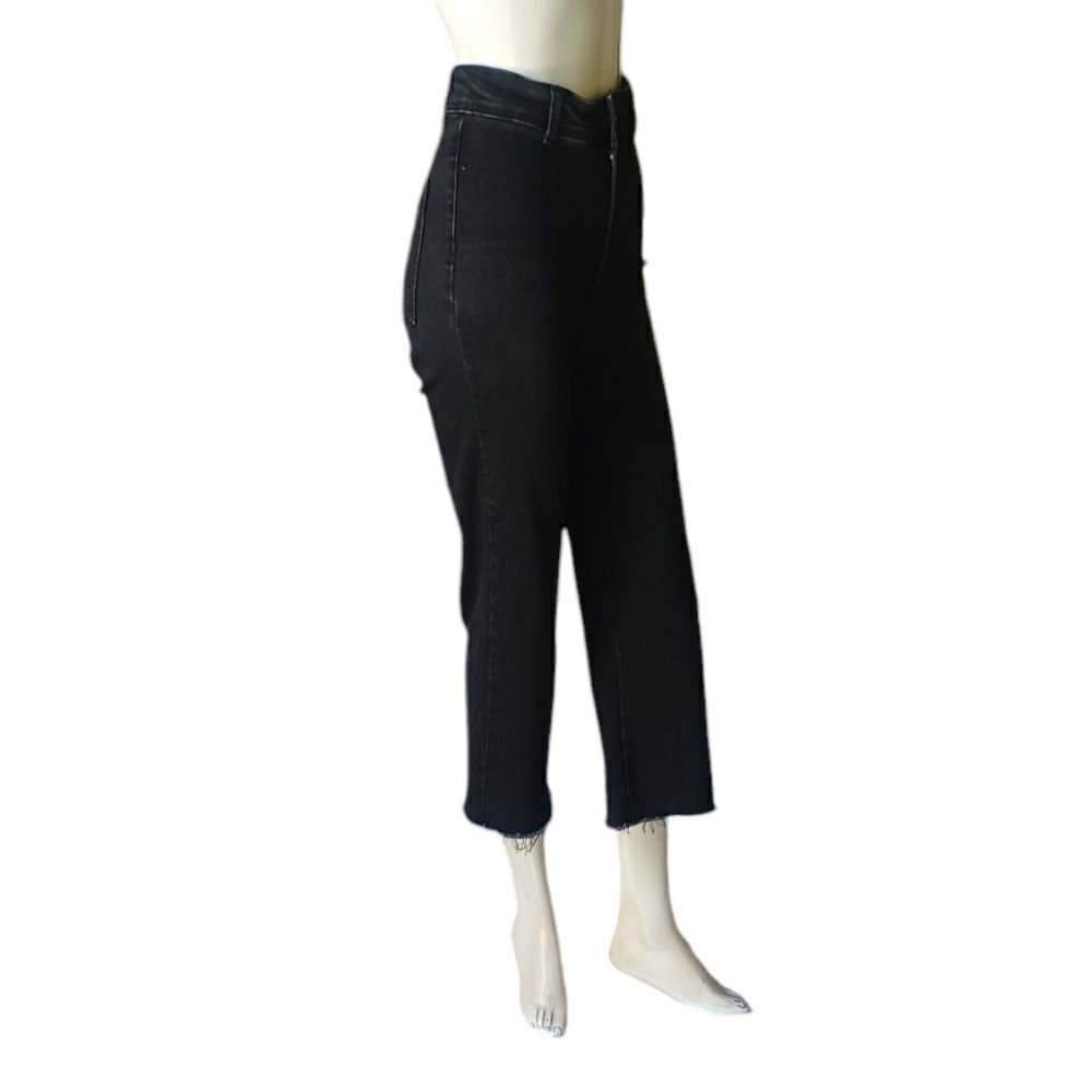 301828......Black Wide Leg Crop Jeans Size Small