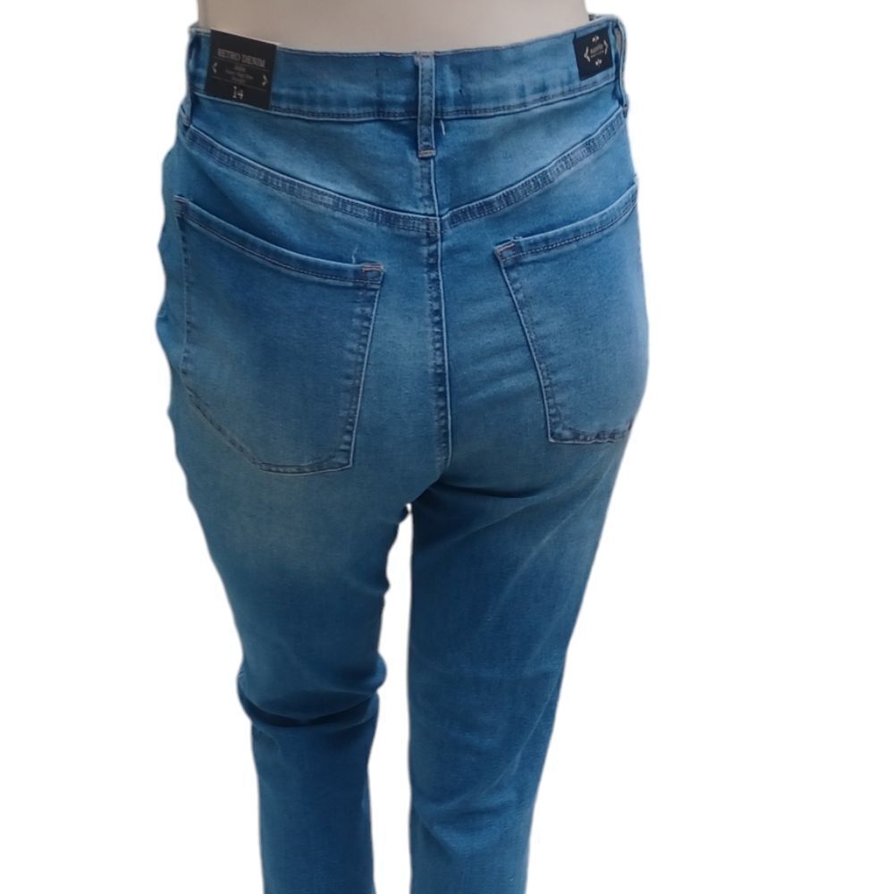 6776.Nanette Lepore High Rise Straight Leg Jeans Size 14, W34" 25"Inseam 12"Rise