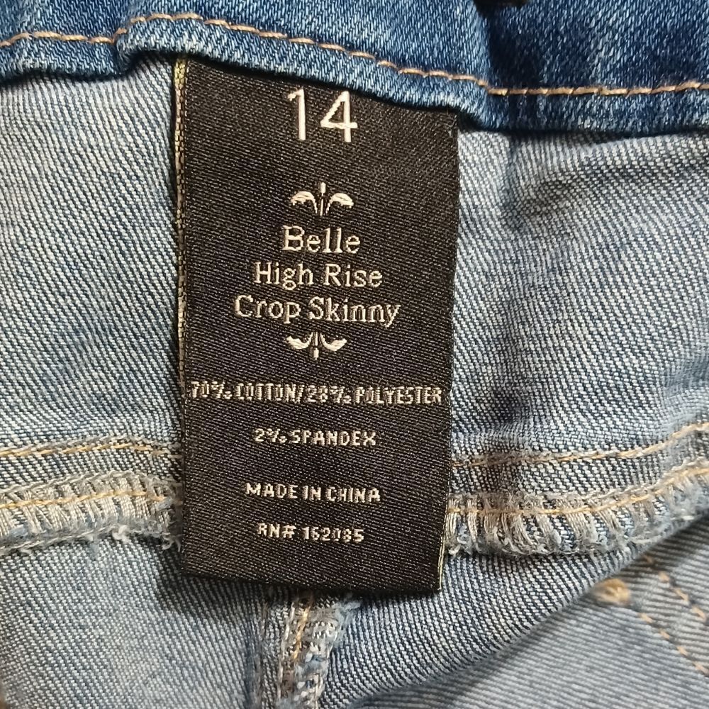 6776.Nanette Lepore High Rise Straight Leg Jeans Size 14, W34" 25"Inseam 12"Rise