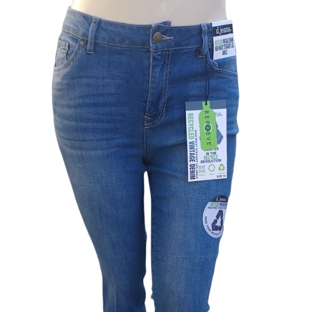59333....d.Jeans High Waist Straight leg Ankle Jeans Size 14