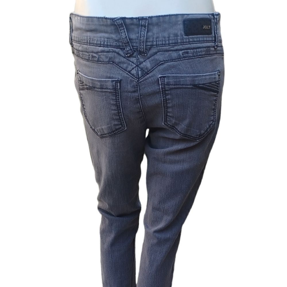 527837.....Jolt Pull Up Skinny Jeans (Gray) Size 9,  28" Inseam