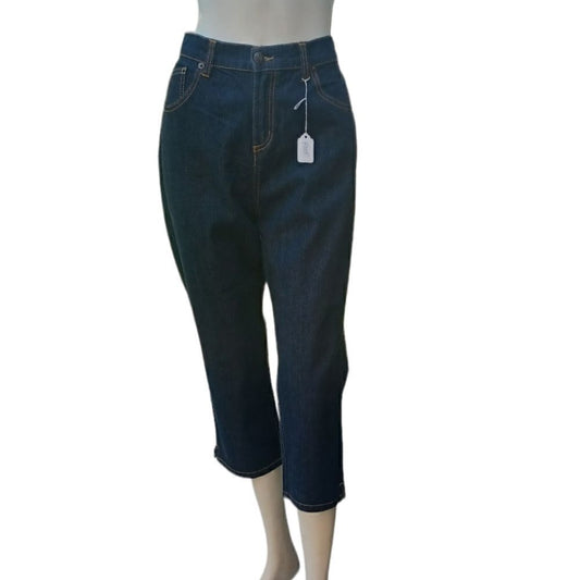 430537....Dark Wash Crop Jeans Size 8