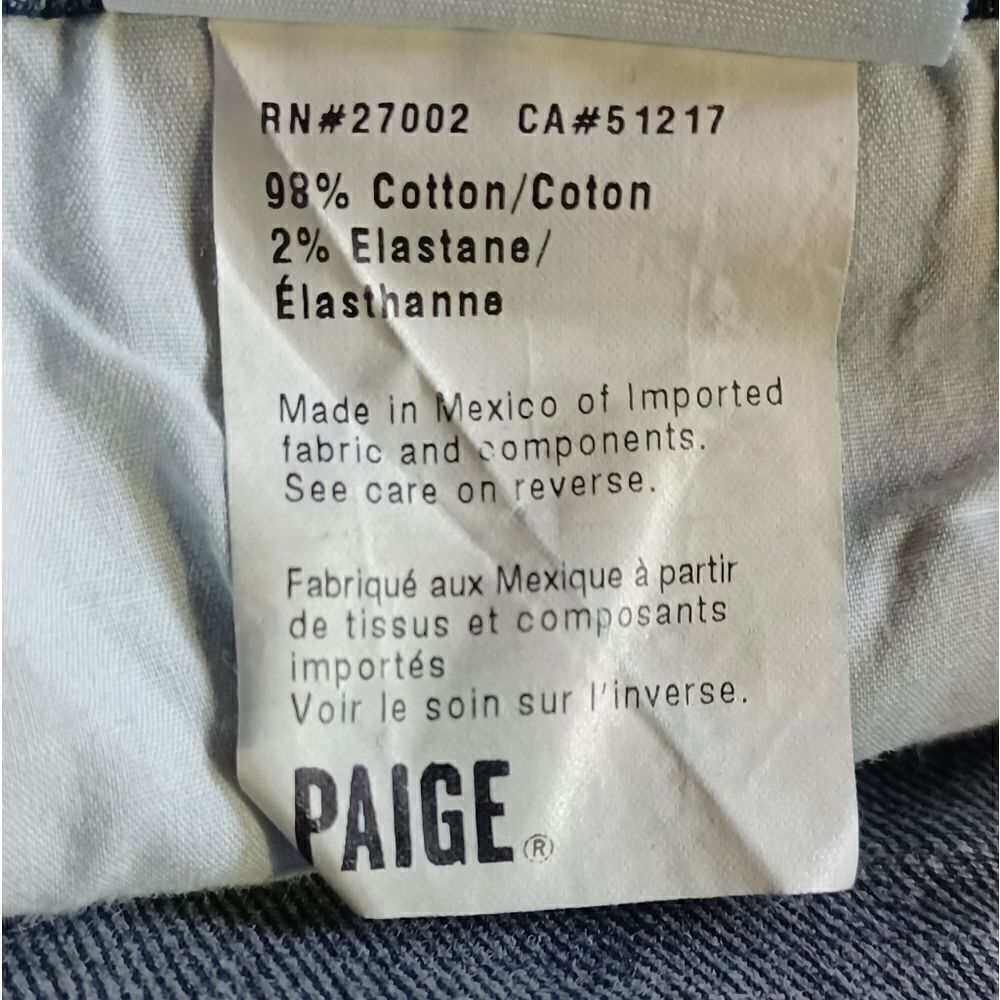 693934...PAIGE JIMMY JIMMY Shorts Size 29, 2 1/2"Inseam Cuffed, 8 1/2"Rise