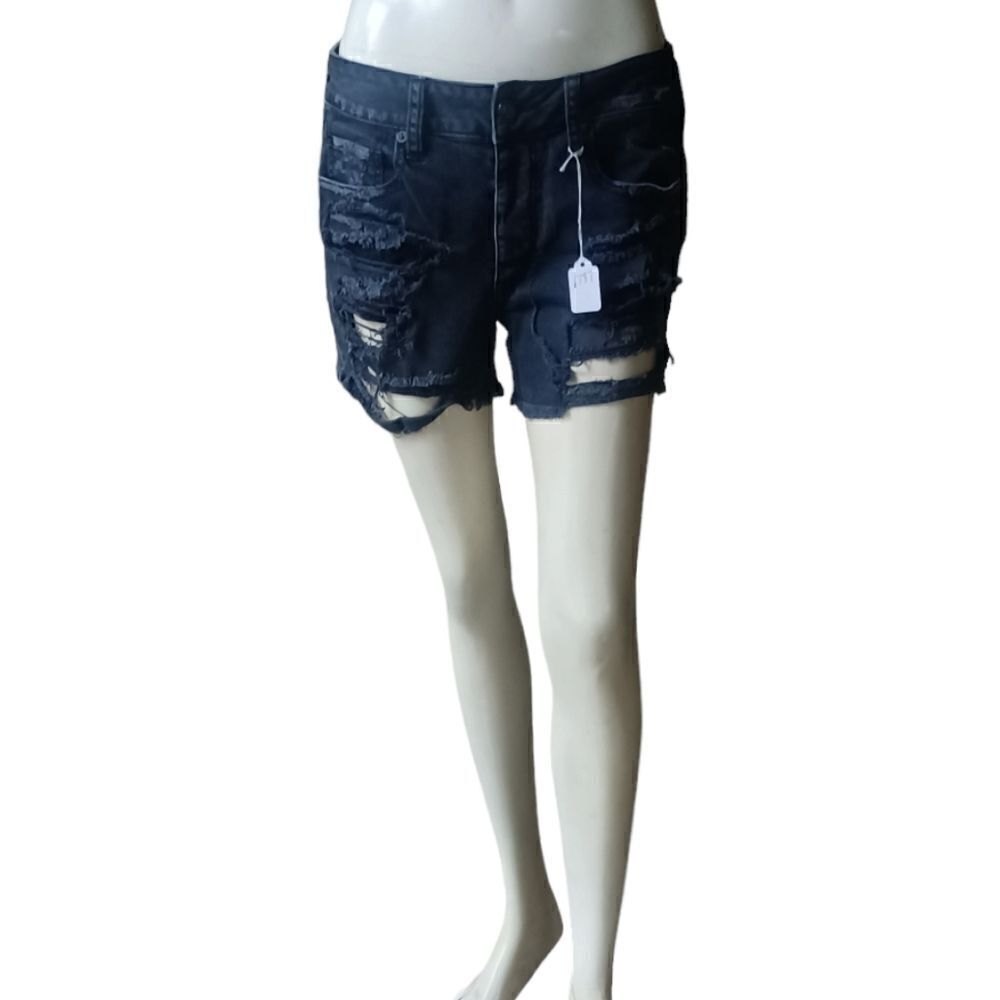 678711American Eagle Outfitters Black Jean Shorts Size 4, W30", 3"Inseam, 9"Rise