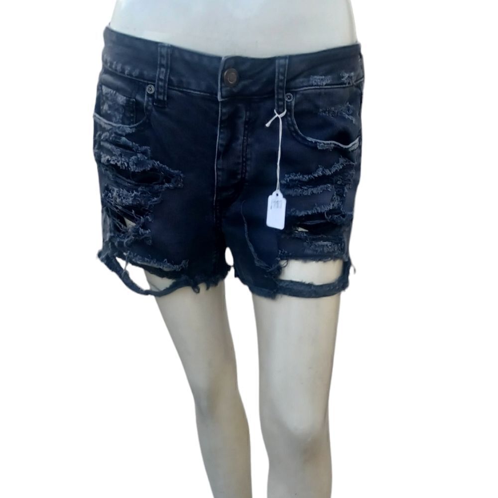 678711American Eagle Outfitters Black Jean Shorts Size 4, W30", 3"Inseam, 9"Rise