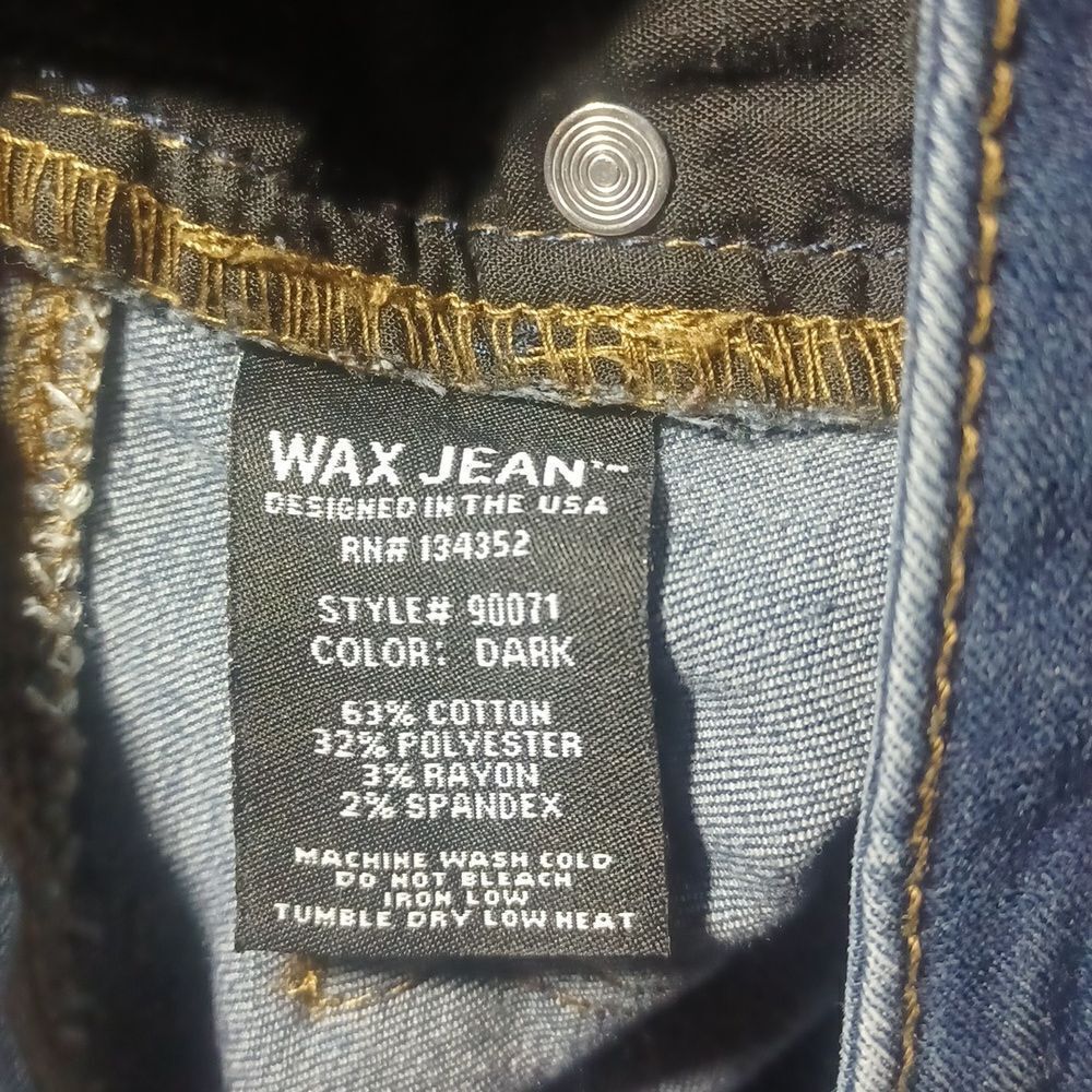 652639....Wax Jean Skinny Size 1, W25" 27"Inseam  7 1/2"Rise
