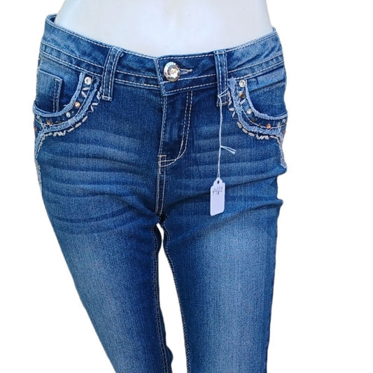446215...Justice Premium Skinny Jeans Size Jr. 16R