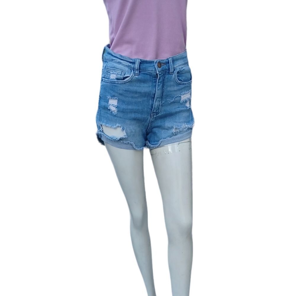 60467....Fashion Nova Denim Shorts Size S, W26" 2"Inseam 10"Rise