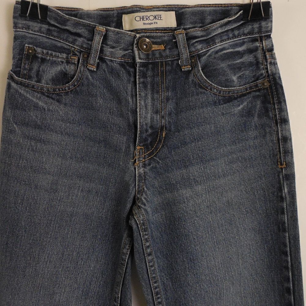 505111..Cherokee Straight Fit Jeans Size 10 Kids, W24" 24"Inseam 8"Rise