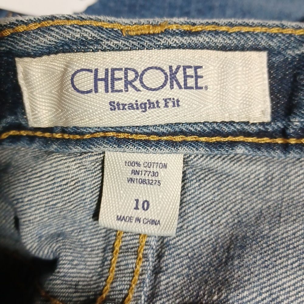 505111..Cherokee Straight Fit Jeans Size 10 Kids, W24" 24"Inseam 8"Rise