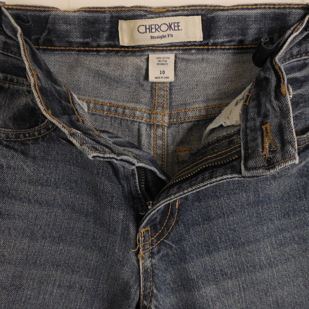 505111..Cherokee Straight Fit Jeans Size 10 Kids, W24" 24"Inseam 8"Rise