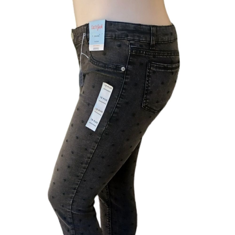 5880...Black Cat & Jack Polka Dot Jegging Size 18Plus, W32" 26"Inseam 8 1/2"Rise
