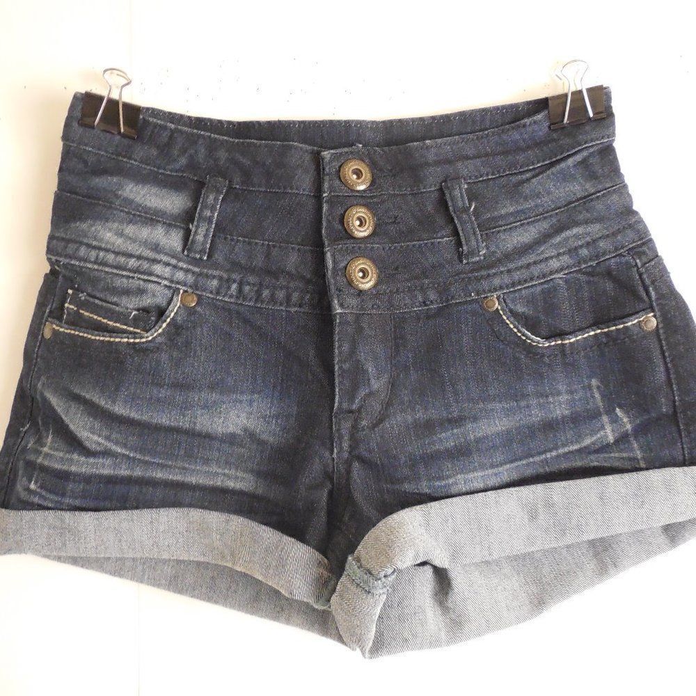 8153....NWT-Wet Seal Blue Asphalt Shorts Size 3