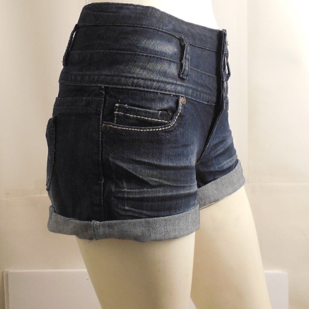 8153....NWT-Wet Seal Blue Asphalt Shorts Size 3