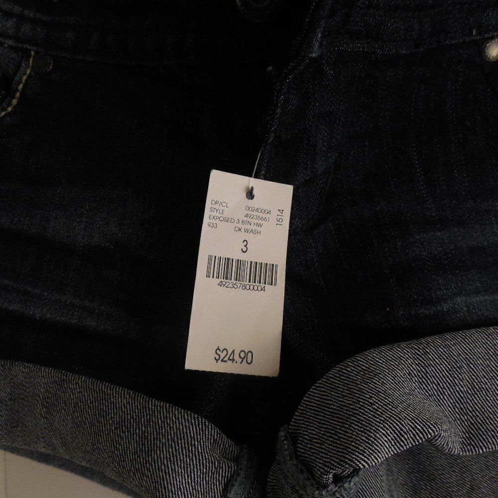 8153....NWT-Wet Seal Blue Asphalt Shorts Size 3