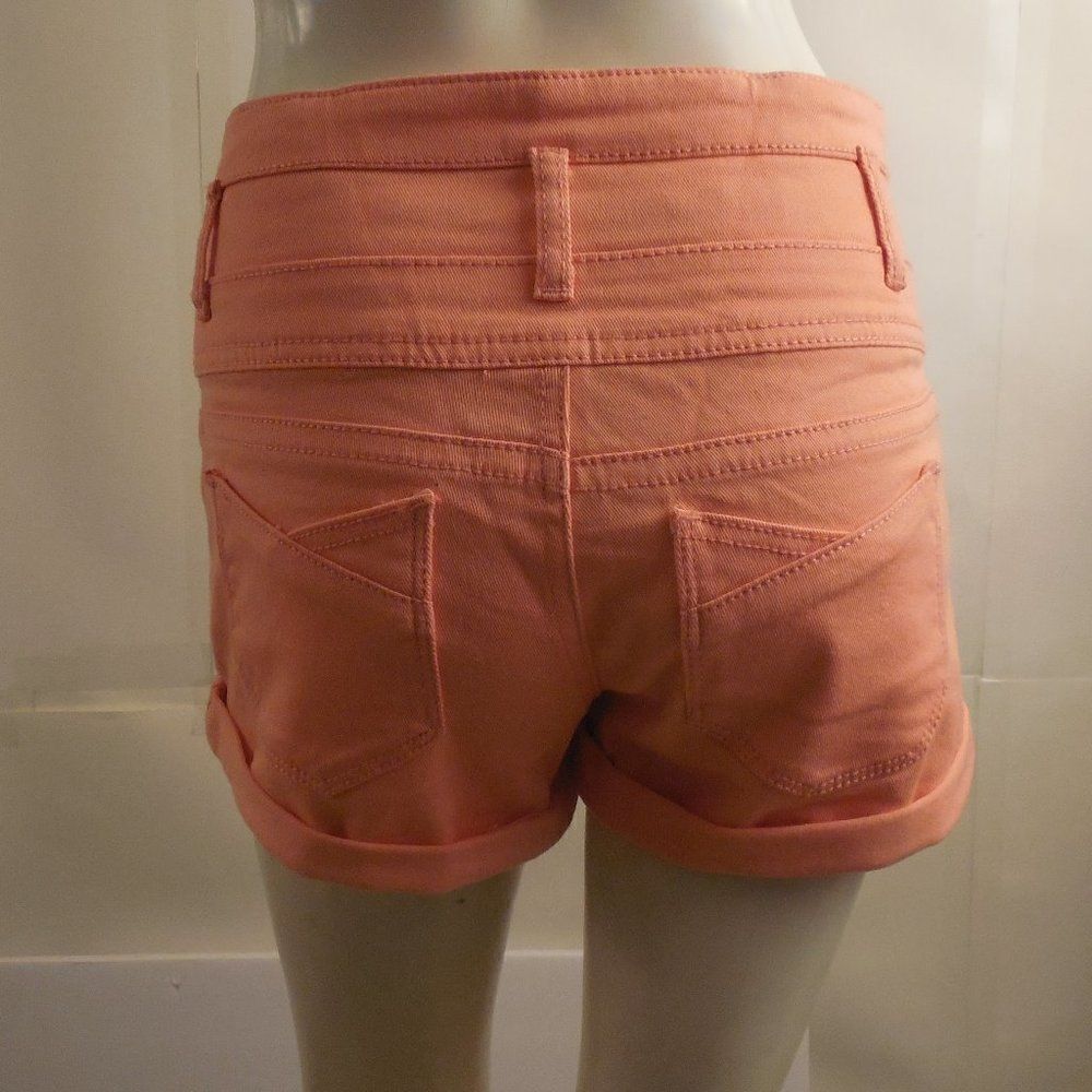 B28...Wet Seal Blue Asphalt Peach Color Shorts Size 7