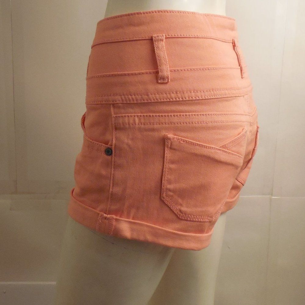 B28...Wet Seal Blue Asphalt Peach Color Shorts Size 7