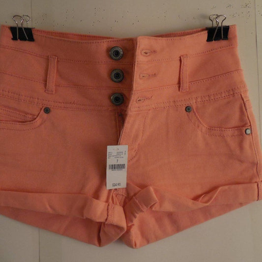 B28...Wet Seal Blue Asphalt Peach Color Shorts Size 7